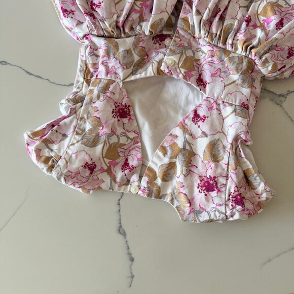 Janie and Jack Girls' Metallic Floral Party Dress - Size 3 - Picture 5 of 6